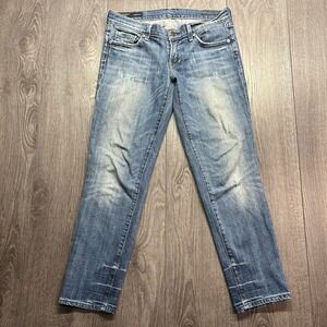 Citizens of Humanity Ridley 174 Ankle Jeans 28 Blue Distressed Stretch Low Rise
